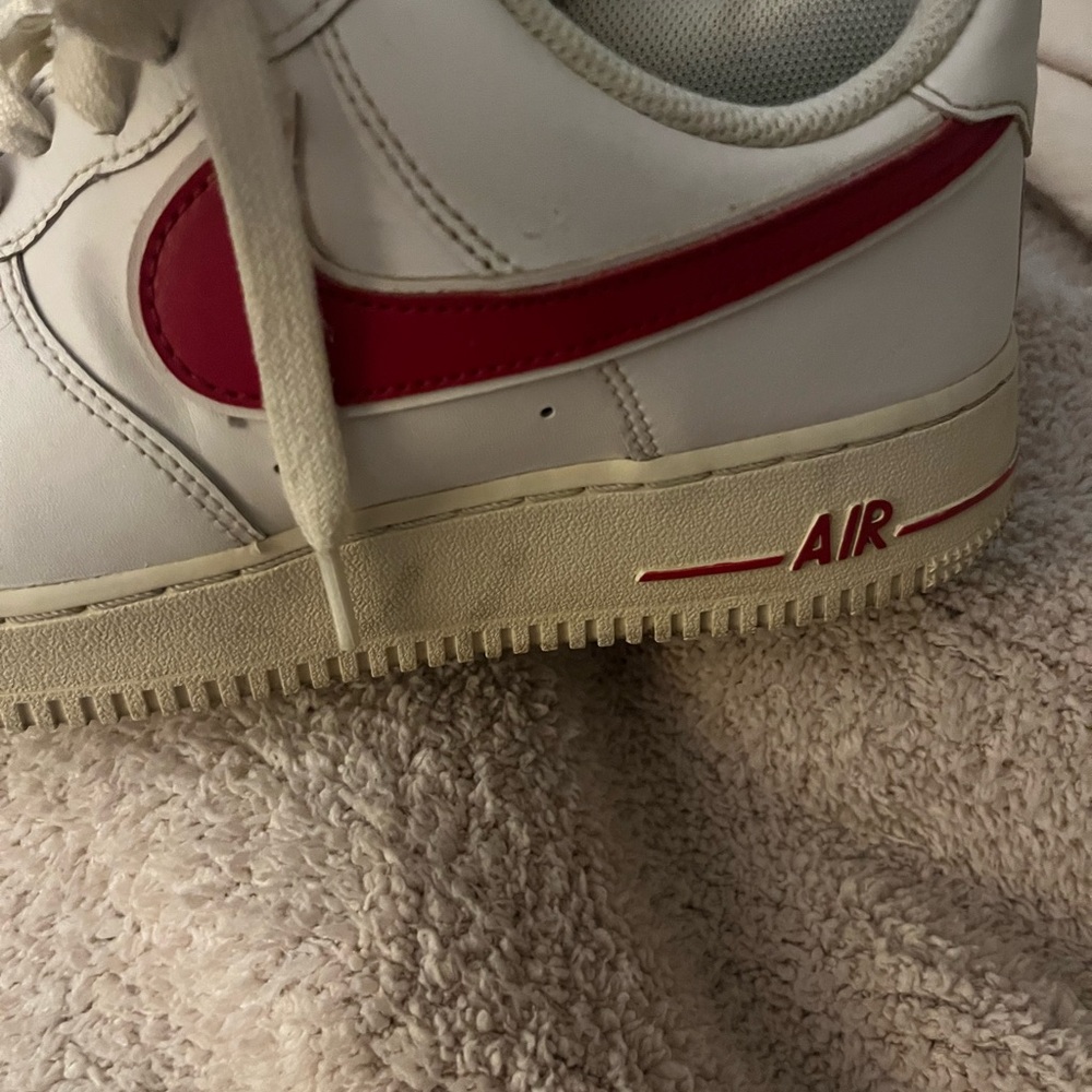 Nike Air Force 1 white  and Red Sneakers